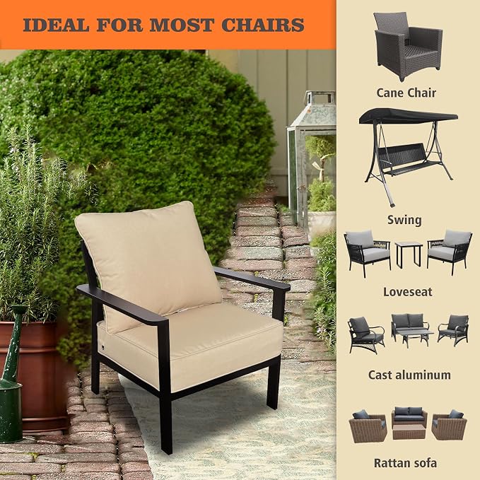 Goodgoods 24x24 inch Outdoor/Indoor Deep Seat Patio Cushion Set of 1 Resilient - Image 4