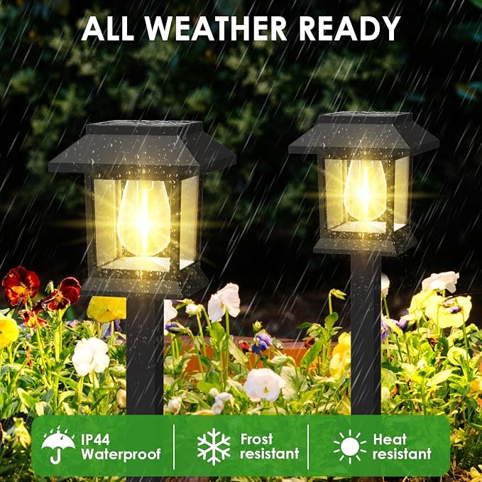 Solar Outdoor Lights, 12 Pack Solar Pathway Lights Waterproof, Landscape - Image 3