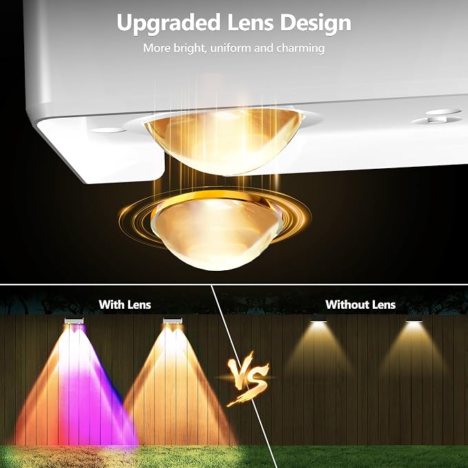 Brizled White Solar Fence Lights Outdoor, 11 Modes & 9 Colors Color Changing - Image 5