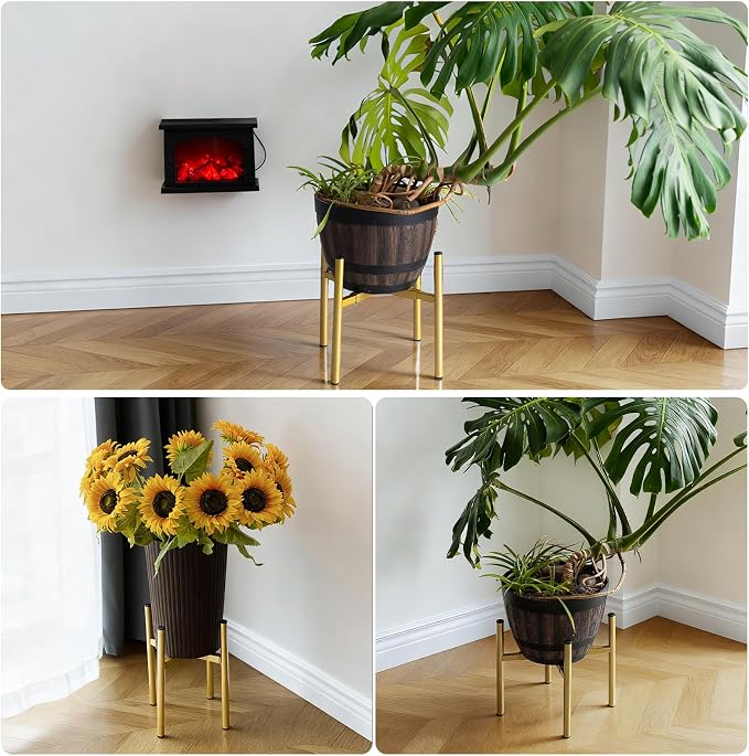 Plant Stand Indoor for 2 Height Options, Mid Century Modern Outdoor Planter - Image 8