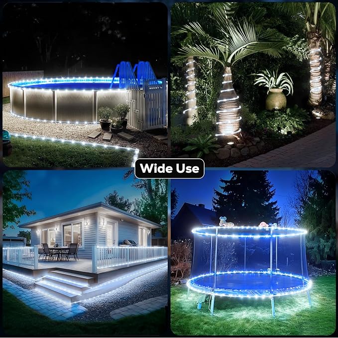 ICRGB Solar Rope Lights Outdoor, 132FT 400 LED Solar Rope Lights, IP67 - Image 8