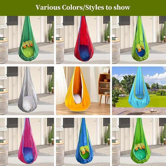 Kids Swing Seat Hammock Chair Indoor Outdoor Hanging Chair - Image 7