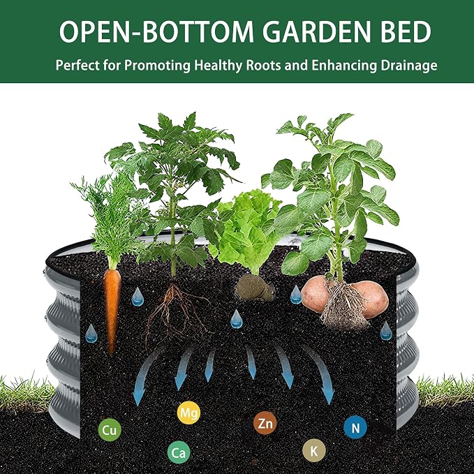 2 Pcs 2x2X1 FT Round Galvanized Raised Garden Bed Kit, Metal Raised Box - Image 6