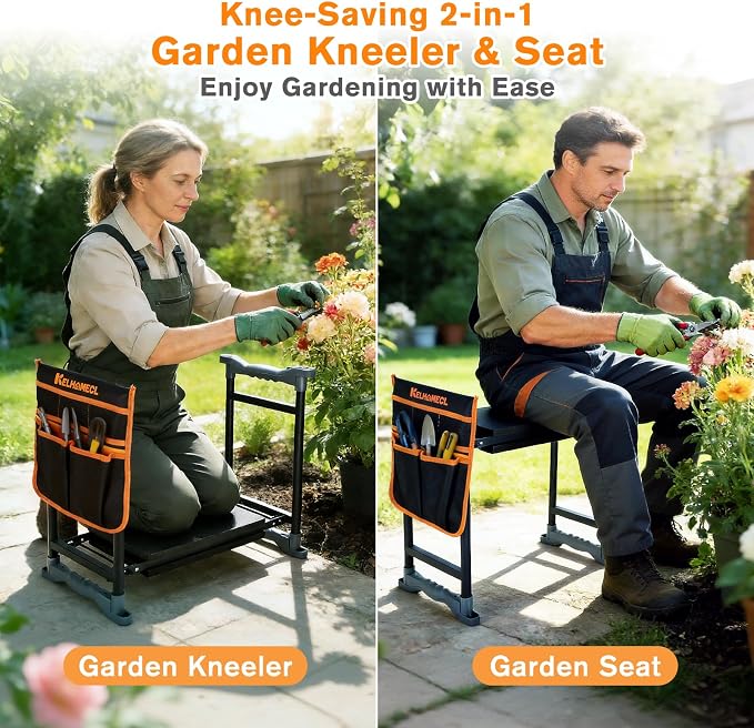 Garden Kneeler and Seat, Extra Wide Thick EVA Pad, Heavy Duty Foldable Garden - Image 3
