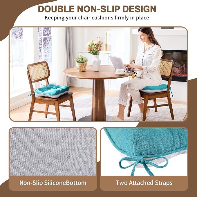 BETU Chair Cushions for Dining Chairs Set of 4, 3.5" Thick Kitchen Table Chair - Image 2