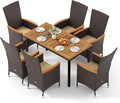 Tangkula 7 Pieces Rattan Outdoor Dining Set by TANGKULA