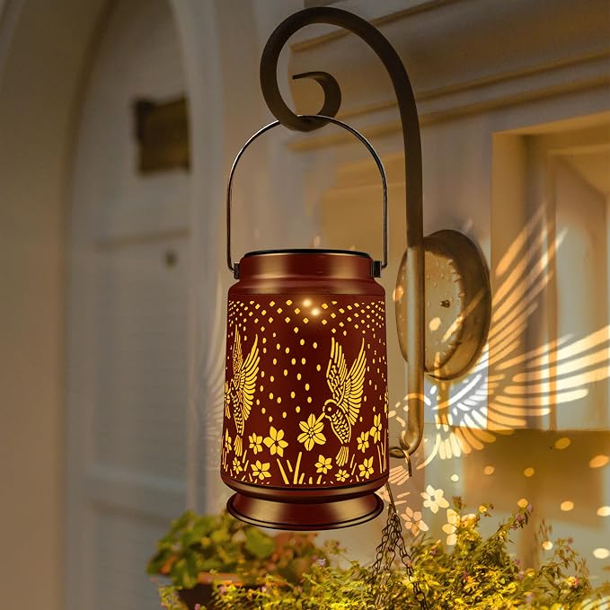 KY&BOSAM Solar Lanterns Outdoor Waterproof Hummingbird Lantern Garden Decor - Image 2