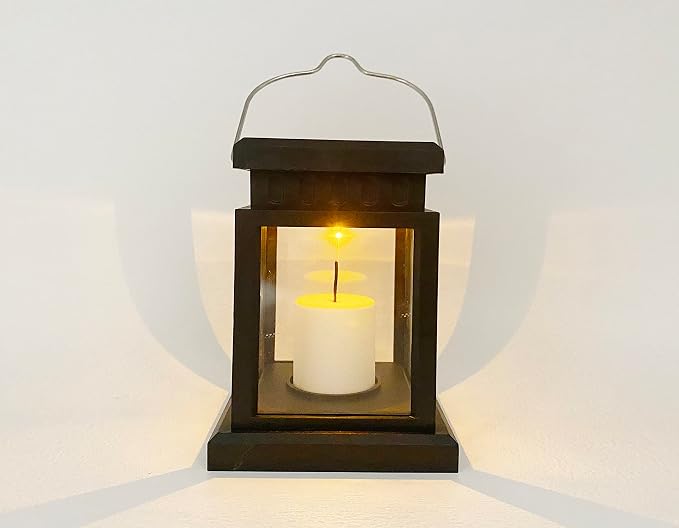 Dycica Solar Lights Outdoor Hanging Lanterns, Candle Flickering Flame Effect LED - Image 2