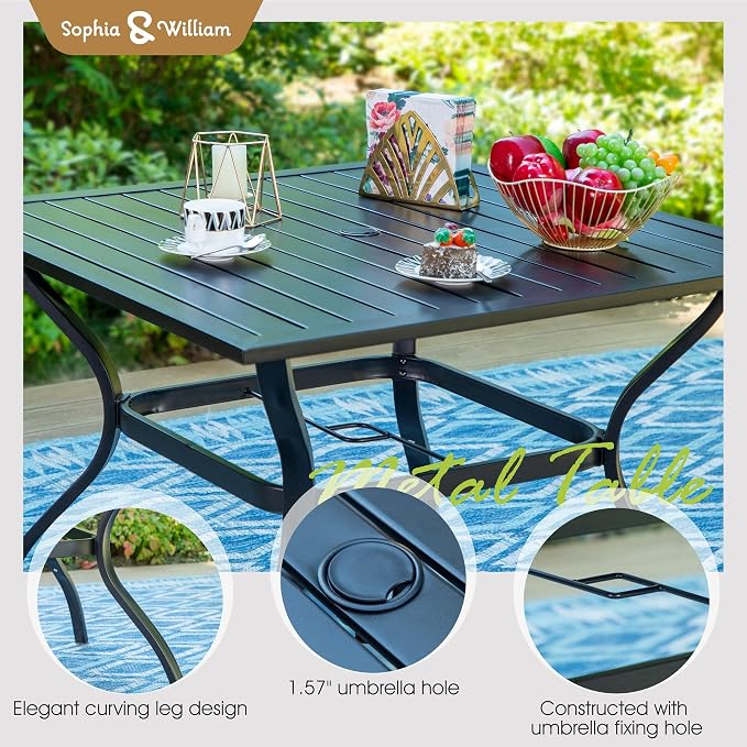 Sophia & William Patio Dining Set 5 Pieces Outdoor Furniture Set - Image 5