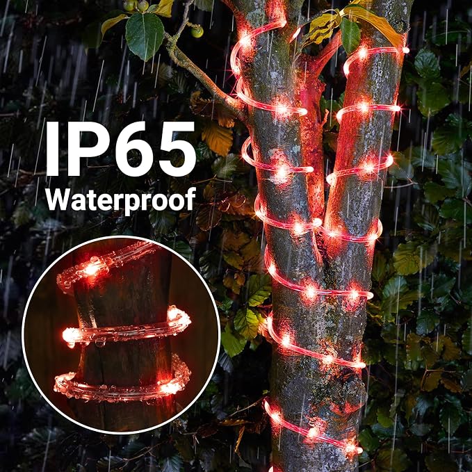 Solar Rope Lights, 2 Packs Total 132ft 400LED Solar String Lights, 8 Modes - Image 5