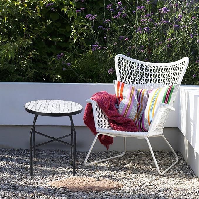 VCUTEKA Mosaic Outdoor Side Table - Image 9