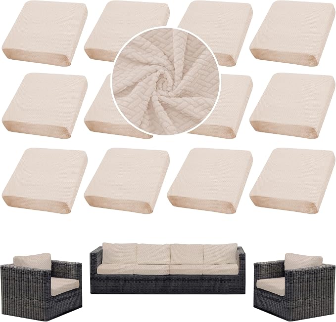 Outdoor Cushion Covers Set, Replacement by SUKAIKEQA