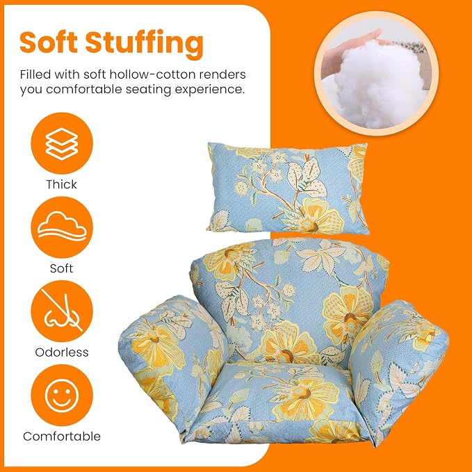 Egg Chair Cushion, Hanging Basket Hammock Seat Cushion, Thick Soft Egg Swing - Image 4