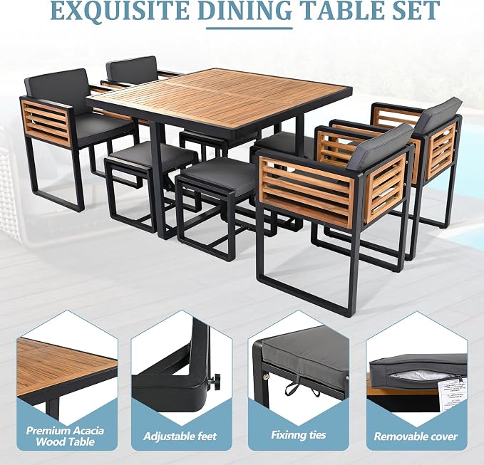 Merax 18 Pieces Outdoor Dining Set - Image 3
