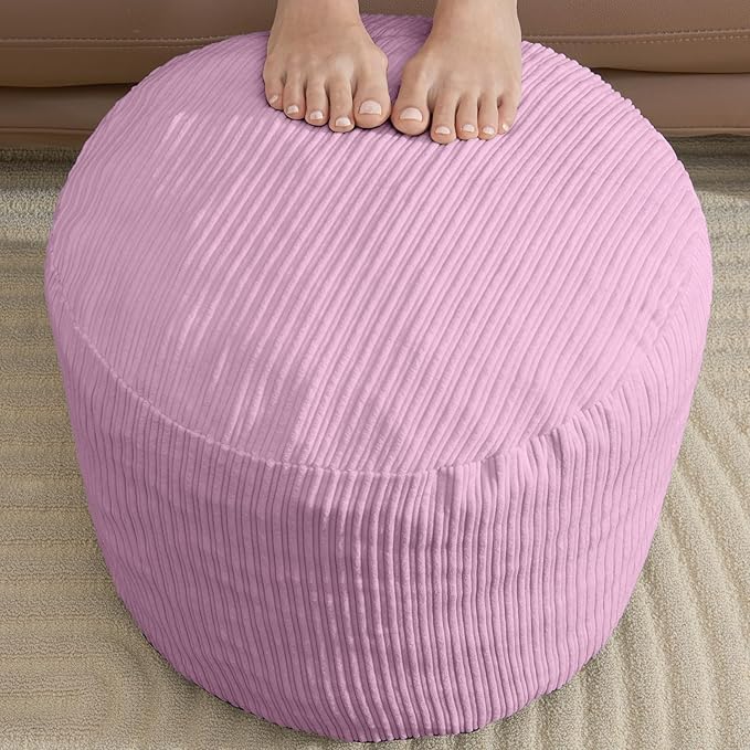 Pouf Ottoman Foot Stools with Foam Small Ottoman by WSOFRLAC