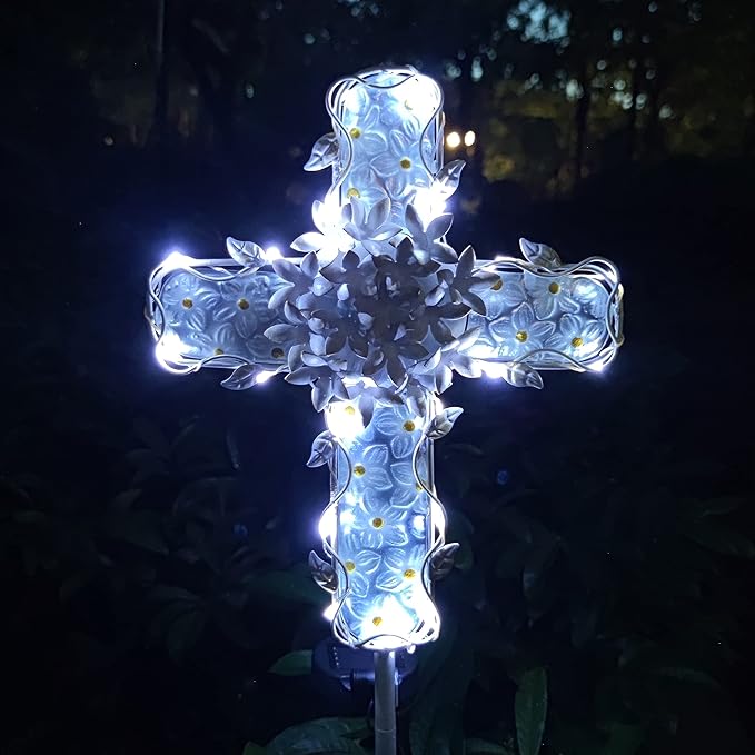 38Inch Solar Cross Garden Lights Outdoor Decorative by COOZZYHOUR