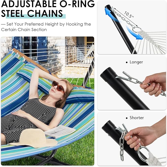 Tangkula 10.5FT Double Hammock, Heavy Duty Outdoor Hammock - Image 5