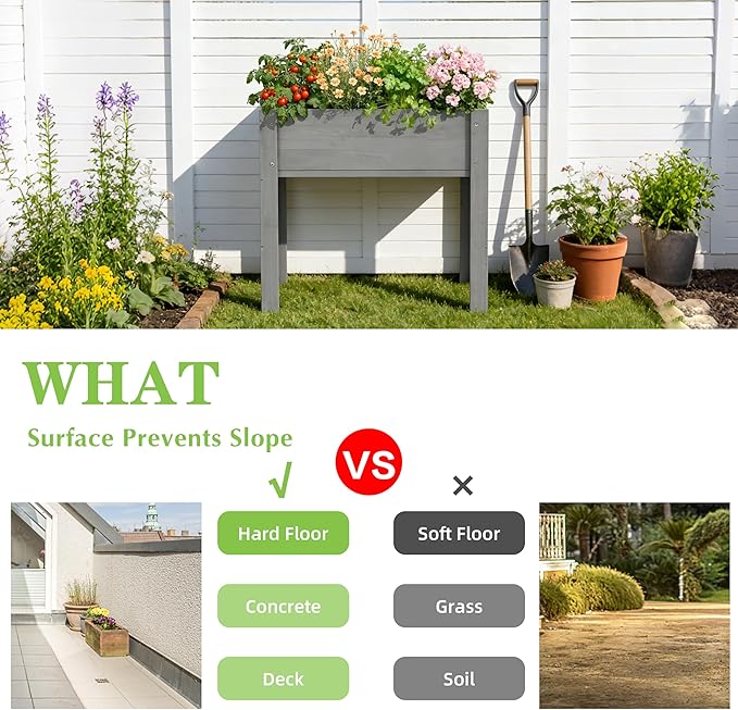 Raised Garden Bed with Legs, Outdoor Wood Elevated Planter Box, Thick Legs - Image 8
