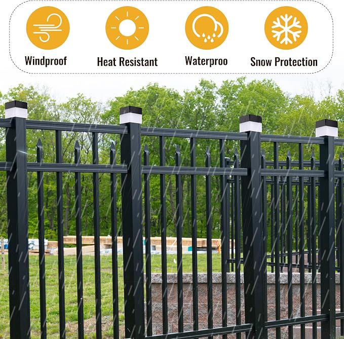 Hicarer 12 Pack Solar Fence Post Cap Lights 2in x 2in Solar Post Cap Fence - Image 5