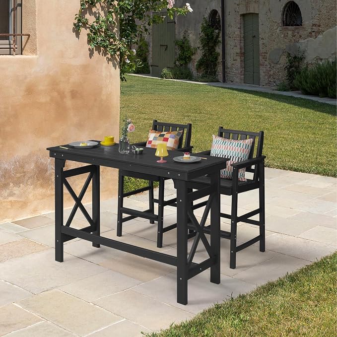 HDPE Patio Bar Table, Adirondack Outdoor Bar Height Table, HDPE Outside Pub - Image 9
