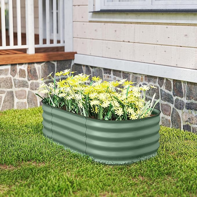 Outsunny 3.5' x 2' x 1' Galvanized Raised Garden Bed Kit, Outdoor Metal - Image 8