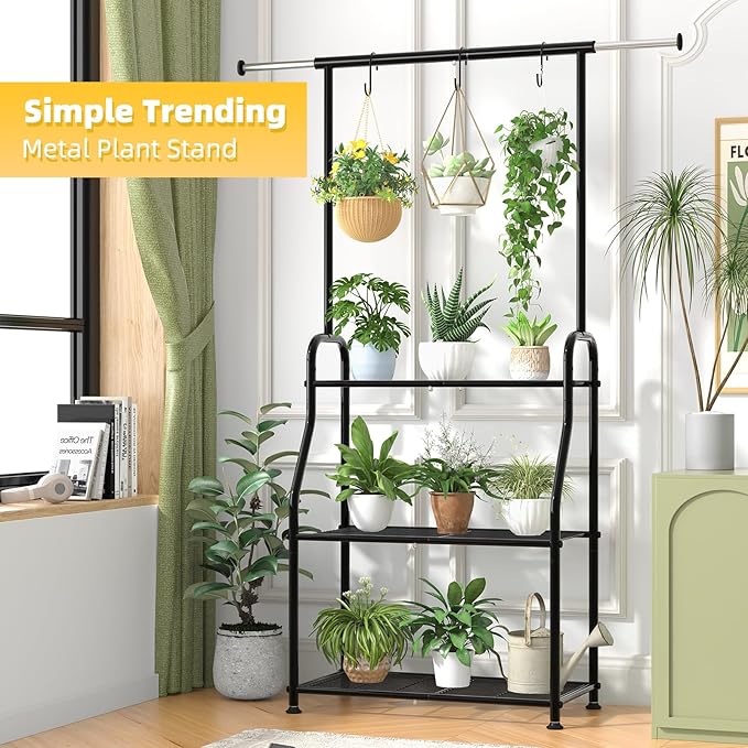 Simple Trending Plant Stand Indoor Outdoor, Heavy Duty Metal 3 Tiered Hanging - Image 4