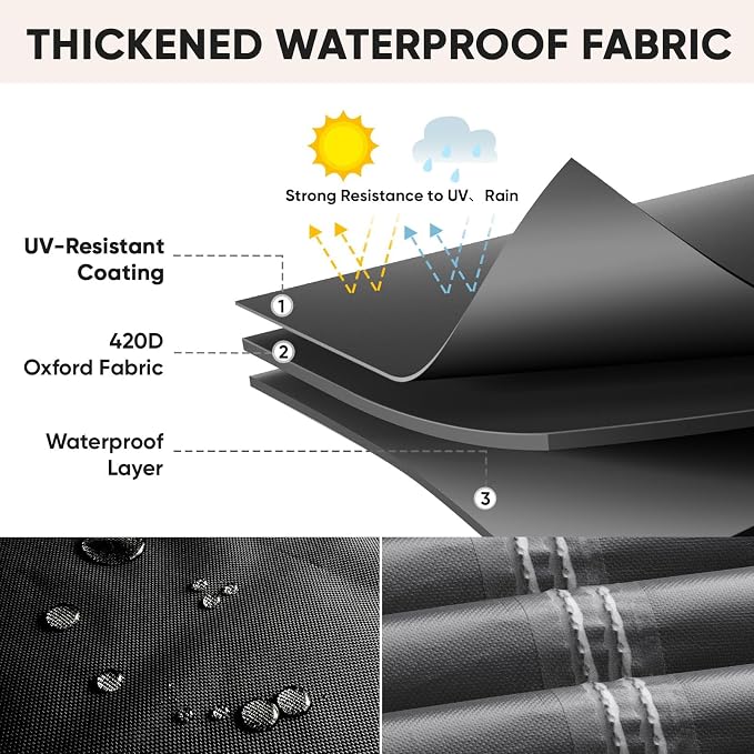 BALEINE Patio Furniture Covers, 108×82 Outdoor Furniture Cover Waterproof - Image 4