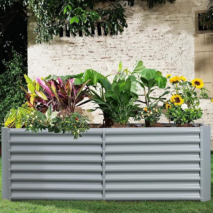 Land Guard 2 Pack 8×4×2ft Galvanized Raised Garden Bed Kit, Galvanized Planter - Image 6