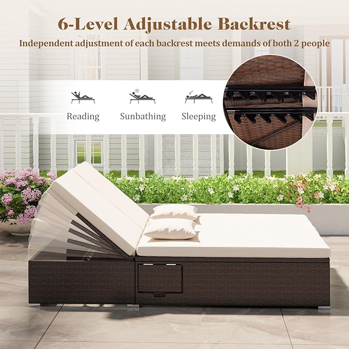 Tangkula Outdoor Rattan Daybed - Image 3
