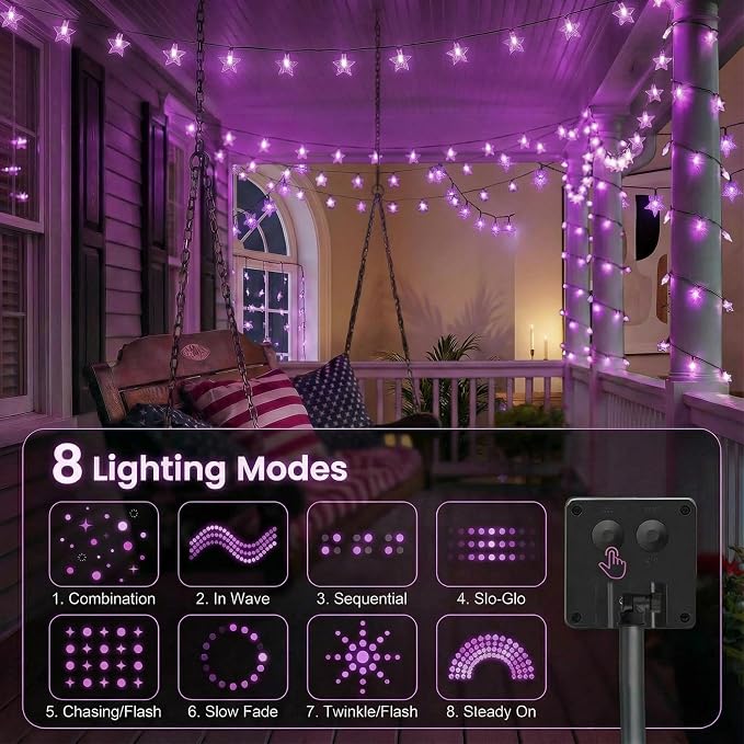 Twinkle Solar Star String Lights Outdoor Waterproof Fairy Lights 39FT 100 LED - Image 5