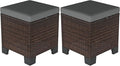 Outsunny 2 Pieces Outdoor Patio Ottomans, All Weather Wicker Outdoor Footstools by Outsunny