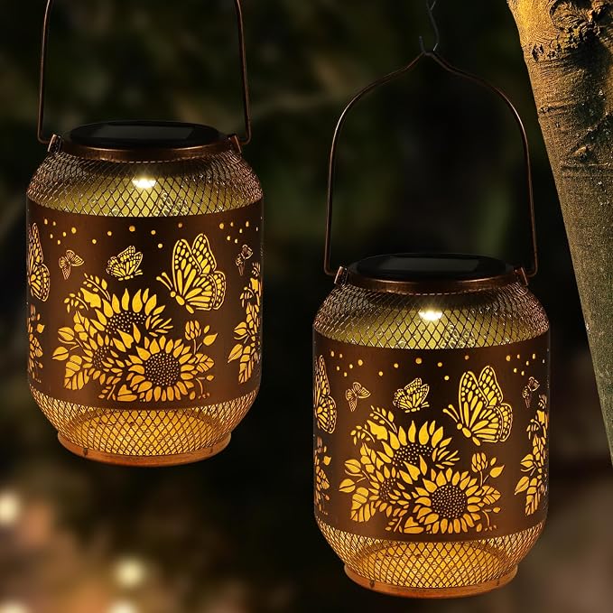 2 Pack Solar Lanterns Outdoor, Birthdays Gifts by Unknown
