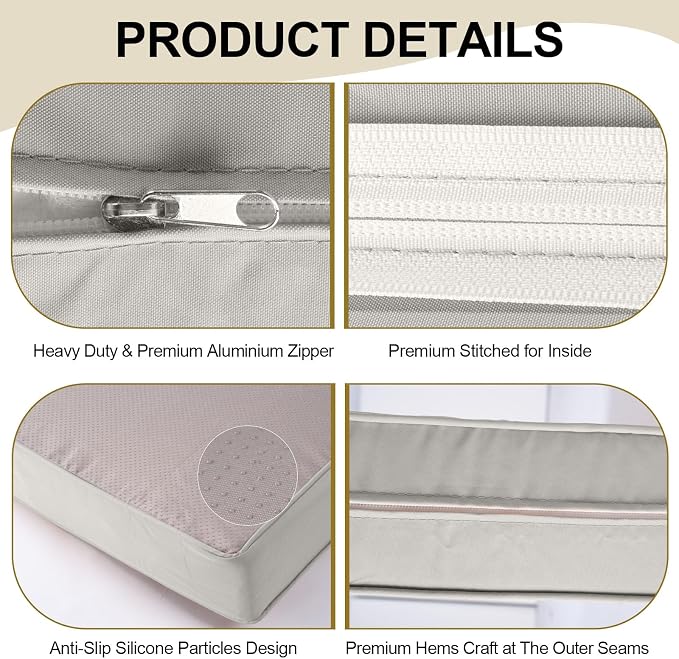 Outdoor Replacement Cushions for Patio Furniture, Splash-Resistant and - Image 3