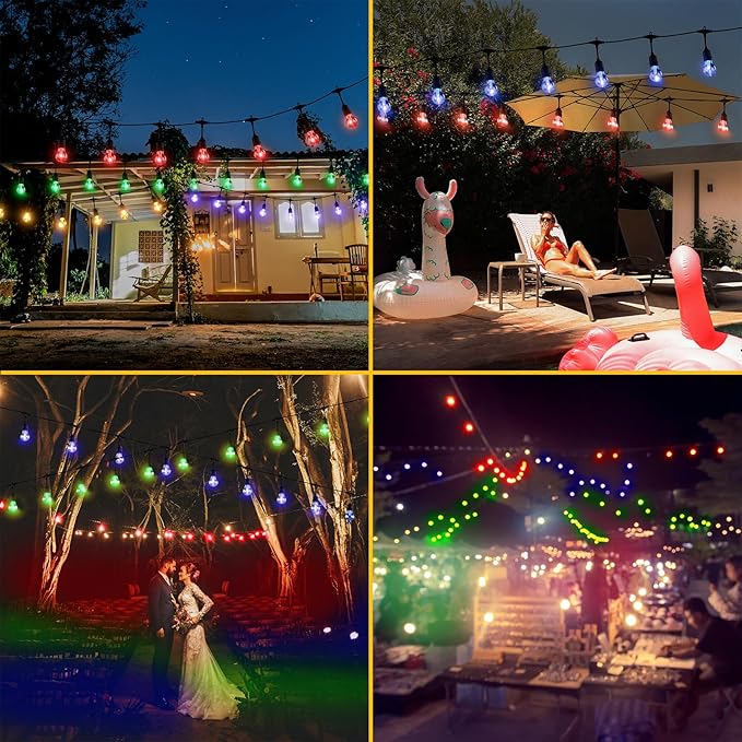 Auroraworld 48FT Solar RGB Outdoor String Lights, Dimmable Waterproof LED Patio - Image 7