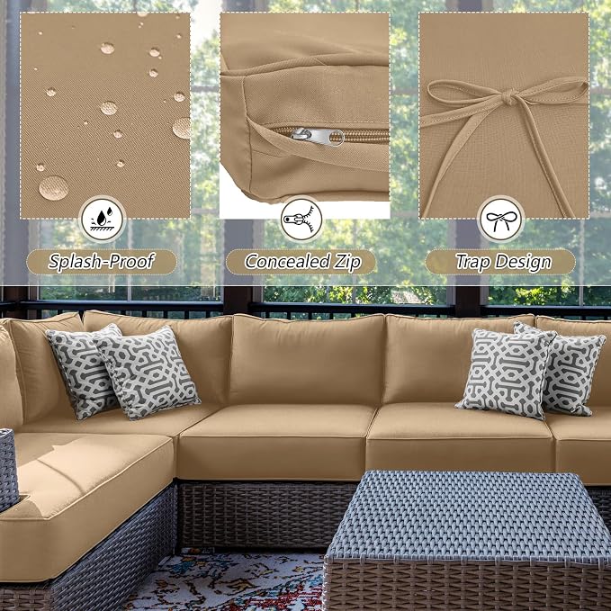 Patelai 11 Pcs Waterproof Patio Cushion Covers - Image 4
