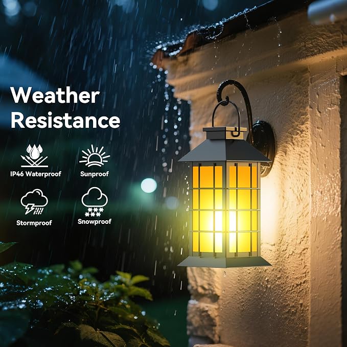 2 Pack 13" Black Solar Lantern - Image 2