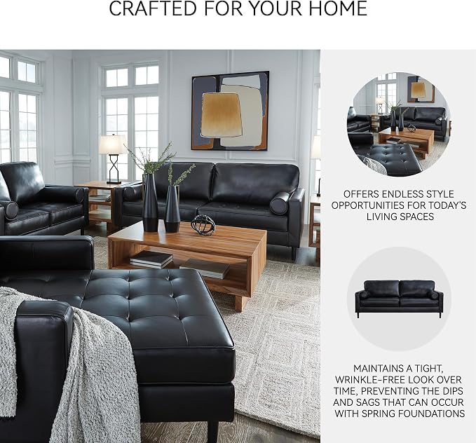 Signature Design by Ashley Bryceview Contemporary Leather Match Tufted Sofa - Image 5