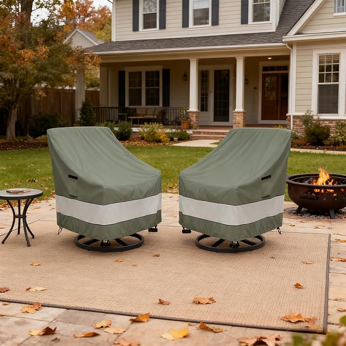 Outdoor Swivel Chair Cover 4 Pack, Waterproof 100% Outdoor Patio Chair Covers - Image 9