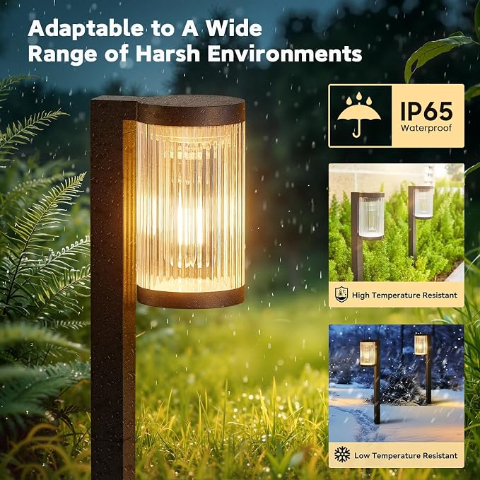 Solar Pathway Lights Outdoor Waterproof, 6 Pack 15Hrs Super Bright Warm White - Image 6
