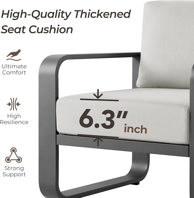 CHITA Outdoor Furniture Set 4 Piece, 4-Seats Patio Conversation Set - Image 2