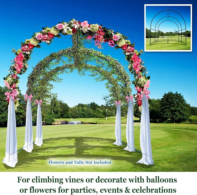 Multi-Size Large Garden Support Arch Frame Climbing Plant Arch Arbor - Image 8