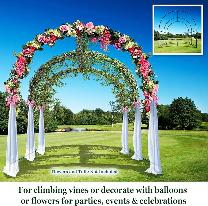 YardGrow Large Garden Support Arch Frame Climbing Plant Arch Arbor - Image 5