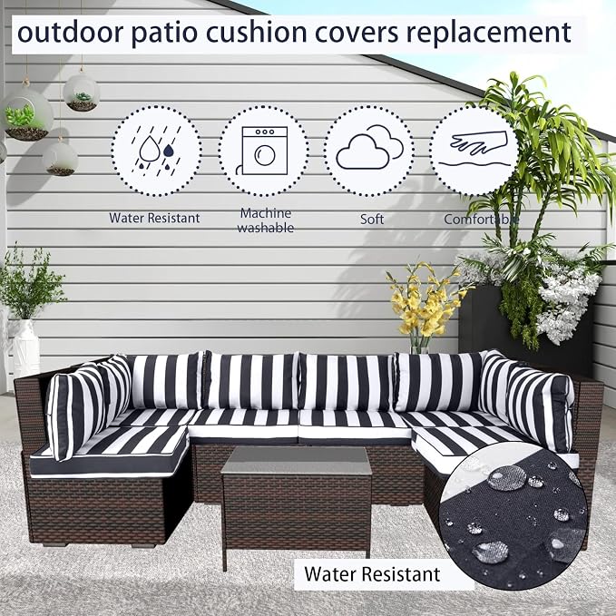 Outdoor Cushion Covers for Patio Furniture, Patio Cushion Covers Replacement - Image 5