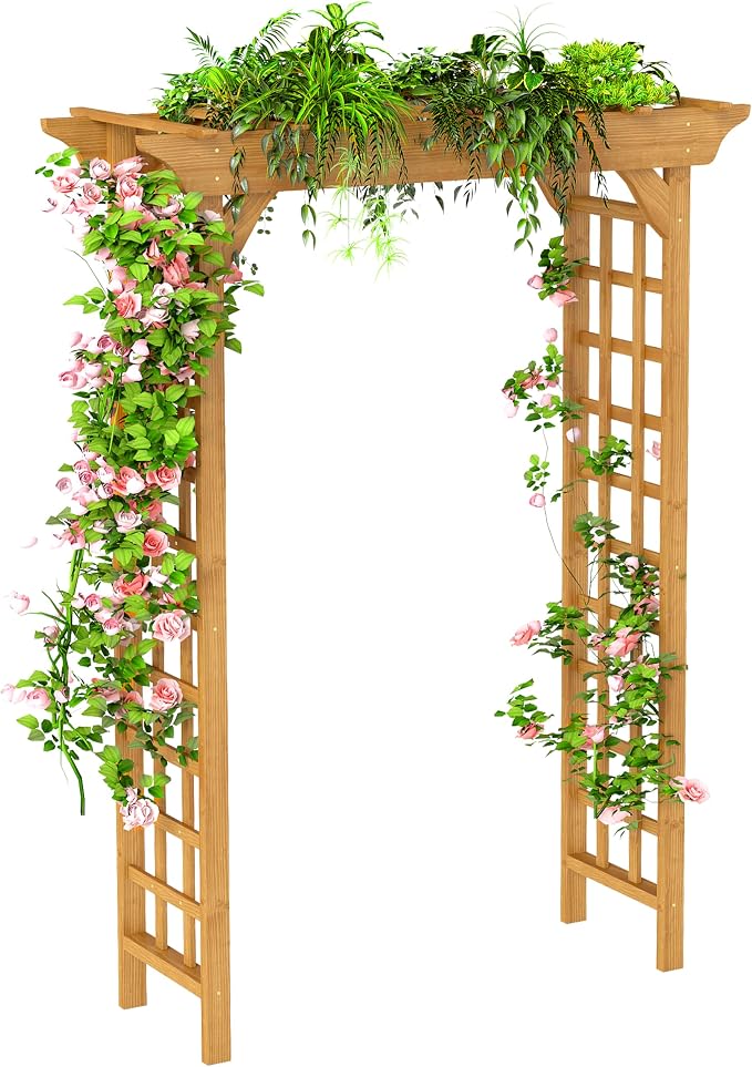 Wood Garden Arbor – Outdoor Wooden Arch Pergola by MEDERRA