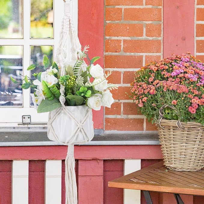 Sliverdew Macrame Plant Hanger, 2 Pack Boho Hanging Planters Baskets - Image 7