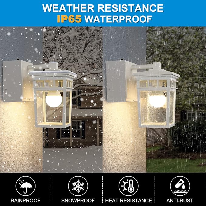 Outdoor Porch Light with GFCI Outlet Built in, Dusk to Dawn Outdoor Wall - Image 5