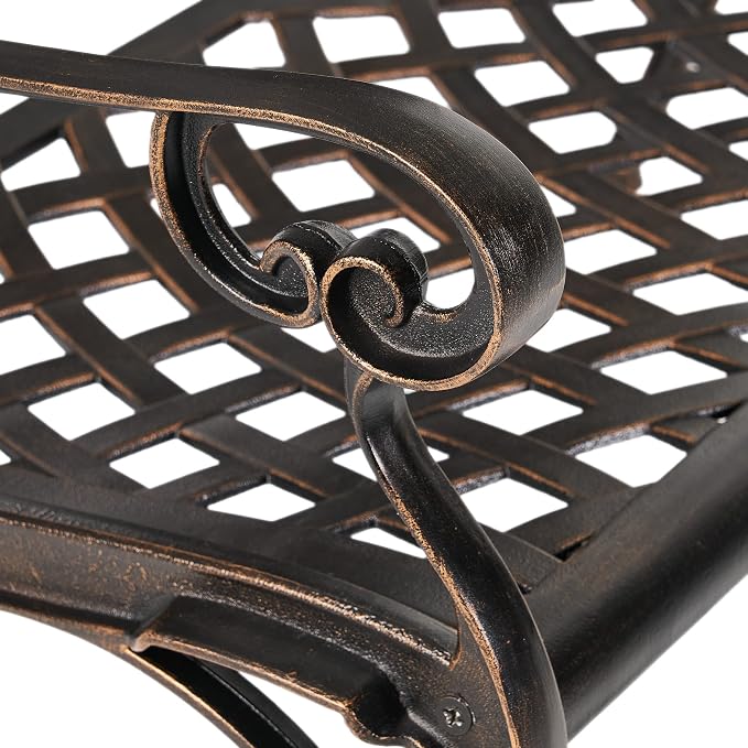 Christopher Knight Home Eastwood Antique Copper Cast Aluminum Bench - Image 6