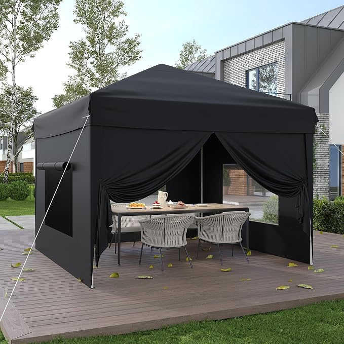 10x10 Pop Up Canopy Tent with 4 SideWalls, Easy Up Canopy with 3 Adjustable - Image 8