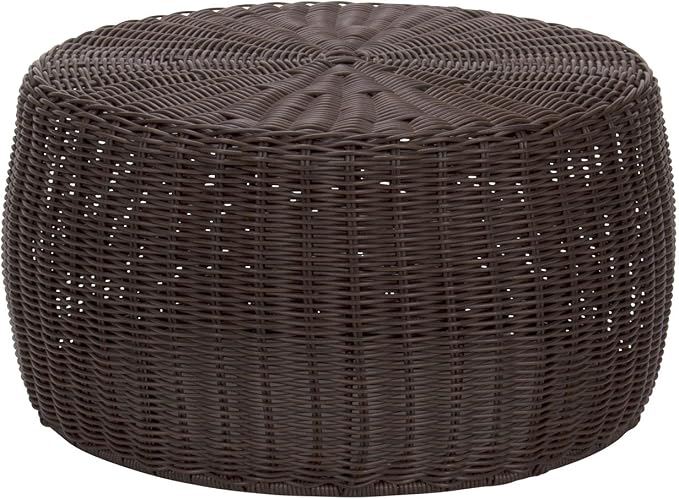 Household Essentials Handwoven Resin Storage Stool Ottoman by HouseholdEssentials