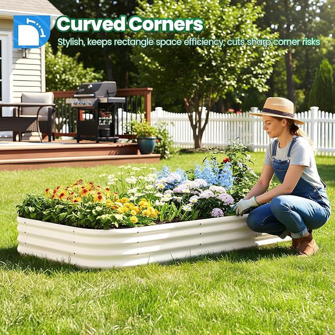 Quictent Galvanized Raised Garden Bed Kit, Strengthened by Crossbar - Image 2